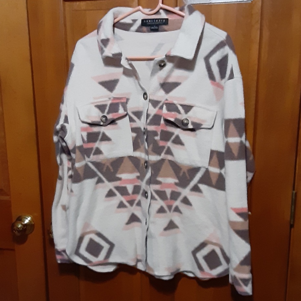 Sanctuary Over-Sized Aztec Print Shacket Jacket